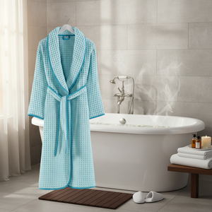 Albornoz unisex de algodón turco 100% con cinturón, bata absorbente suave y ligera para hombres y mujeres, ideal para el hogar, Spa y Hotel - Product Image 2