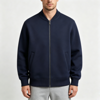 Blouson Bomber Zippé Homme Personnalisé en Gros, Col Baseball Uni, Léger et Décontracté en Maille