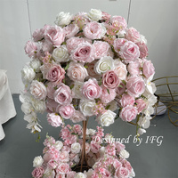 Nouveautés IFG, centres de table en fleurs de soie rose modernes de haute qualité pour les décorations de table de mariage