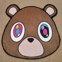 Tapis en acrylique inspiré de Kanye, motif ours, couverture d'album Graduation, art d'album Hip Hop
