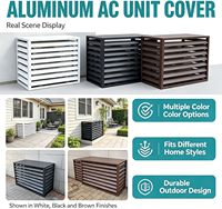 Cache-climatiseur extérieur en aluminium sur mesure, découpé au laser, anti-poussière, autoportant, à persiennes, pour patio, balcon, jardin