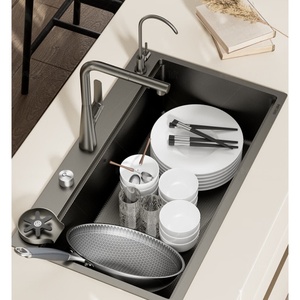 Stainless steel sink large single tank kitchen household left side drainage dishwashing sink <b>vegetable</b> basin - Product Image 5