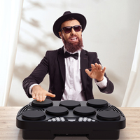 Percussion Instrument Practice Drum Pad with Stand Electronic Drums Musical Instrument