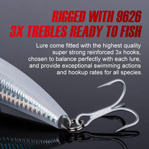 Isca Artificial Noeby Sinking Pencil de Alta Qualidade 115mm 60,5g Plástico ABS para Pesca em Água Salgada com Anzóis 3X Fortes - Product Image 6