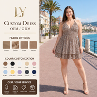 Robe Courte Décontractée à Col Halter Floral Personnalisée en Gros pour Femmes
