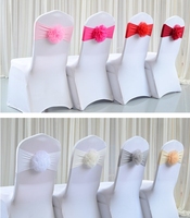 Nœuds de chaise en organza élastiques pour décoration de fête, nœuds de chaise de mariage
