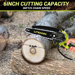 <span class=keywords><strong>เลื่อย</strong></span>โซ่ไฟฟ้า<span class=keywords><strong>ไร้</strong></span><span class=keywords><strong>สาย</strong></span>ขนาดเล็กแบบมือถือ มอเตอร์แบบแปรงถ่าน บาร์นำโซ่ 6 นิ้ว 550 วัตต์ แบตเตอรี่ลิเธียม เครื่องมือ DIY OEM สำหรับ<span class=keywords><strong>ตัด</strong></span>แต่ง<span class=keywords><strong>กิ่ง</strong></span><span class=keywords><strong>ไม้</strong></span>ในบ้าน - Product Image 4