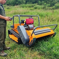 Mesin Pemotong Rumput Mini Crawler Multifungsi 4 Tak Bertenaga Gas Robot Pemotong Rumput Industri 1200mm 1000mm Buatan China