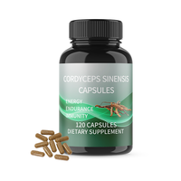 Capsules d'extrait de plantes de champignon Cordyceps Sinensis de marque privée de prix d'usine pour adulte améliorent l'immunité 60/90/120