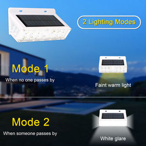 جدار جبل الشمسية جديد ليد فائق السطوع الرجعية حديقة مقاومة للماء IP65 جسم الإنسان التعريفي ضوء الجدار الشمسي - Product Image 5