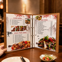 Buku Menu Restoran dengan Sampul Kertas Berlapis Khusus, Ring Binder, dan Lapisan PVC Transparan, Dilaminasi Film, Cetak Offset untuk Pelanggan
