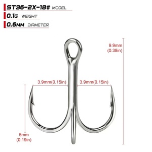 Anzuelo de pesca triples de acero al carbono, anzuelo de agua salada, fuerte Jigging, <span class=keywords><strong>3x</strong></span> <span class=keywords><strong>4X</strong></span>, precio barato - Product Image 3