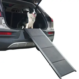 CANBO Folding Aluminum Frame Pet Dog Ramp Large Dog Ladder For Car Portable Outdoor Dog Step