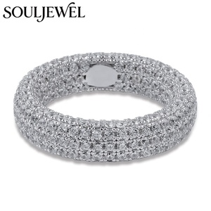 Souljewel Anillo Apilable <span class=keywords><strong>de</strong></span> Alta Calidad con Zirconia, Chapado en Oro <span class=keywords><strong>de</strong></span> 14K, con Engaste <span class=keywords><strong>de</strong></span> Garras Micro Pavé, Estilo Hip Hop, para Uso Diario, para Hombres y Mujeres - Product Image 6