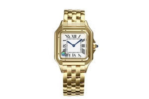 Reloj Mecánico Automático de Moda con Cristal de Zafiro, Correa de Acero Inoxidable con Cinco Cuentas y Caja Cuadrada - Product Image 1