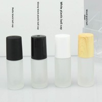 Flacon rechargeable en verre dépoli mat XS 5ml/10ml avec couvercle effet bois pour parfum et huile essentielle, sérigraphie, sans diffuseur à bâtonnets