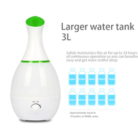 Diffuseur d'arômes en forme de vase à prix d'usine, réservoir d'eau de 3 L, humidificateur d'air ultrasonique à brume froide
