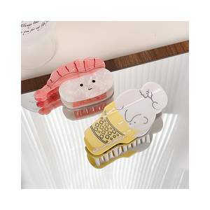 Nouvelle série japonaise <span class=keywords><strong>crevettes</strong></span> Sushi acide acétique pince à griffes paillettes roses avec pince à requin doux personnalité de haute qualité couvre-chef mignon - Product Image 1