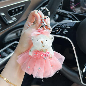 Peluche forma di orso bambole borsa ciondoli coppia ciondoli portachiavi peluche materiale zaino ciondolo regalo per ragazze - Product Image 6