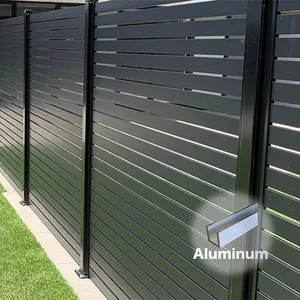 Emlak çit alüminyum gizlilik açık çit panelleri ev güvenlik Metal alüminyum yatay Slat bahçe Yard çitleri