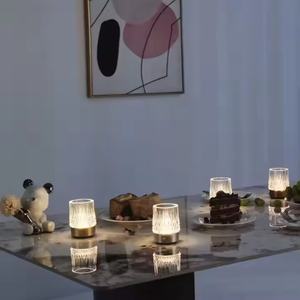 Lampe de table LED tactile moderne de style nordique, lampe de dîner pour restaurant, sans fil, rechargeable, lampe de bureau en métal et en fer pour hôtel - Product Image 2