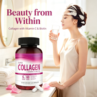 Complément alimentaire en capsules de collagène, biotine et vitamine C sans gluten, végétalien, OEM, pour la nutrition des cheveux, de la peau et des ongles