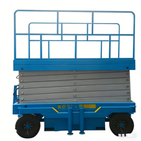 Plateforme élévatrice mobile à ciseaux électrique hydraulique 6-10M 500kg en acier haute résistance avec stabilisateurs et hauteur réglable