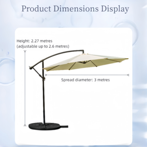 Poste de aluminio de lujo en voladizo Costillas <span class=keywords><strong>Patio</strong></span> Paraguas Mercado al aire libre Evento Sombrilla Banana Colgando Paraguas y bases - Product Image 3