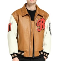Veste en cuir de veau 100% véritable veste universitaire pour hommes vêtements en cuir de haute qualité personnalisés veste en cuir décontractée pour hommes