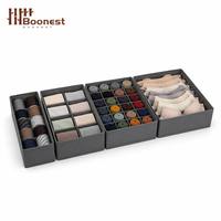Ensemble de 4 organiseurs de tiroirs pliables, séparateurs de rangement en tissu non tissé pour sous-vêtements, chaussettes, cravates, 32*32*12cm, personnalisable OEM