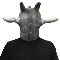 Masque de tête de girafe en latex, accessoire de costume animal pour fêtes sur le thème du safari, événements d'Halloween et spectacles de carnaval