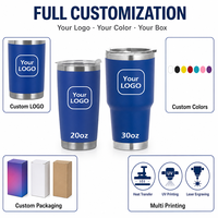 Emballage personnalisé avec logo, gobelet isotherme 20 oz 30 oz, gobelet à café en acier inoxydable 304, gobelet à double paroi isolé, bouteille d'eau