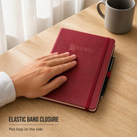 Carnet de notes de luxe A5 avec reliure thermique, couverture en PU, bande élastique magnétique, porte-stylo, cadeau personnalisé pour entreprise