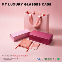 Étui à lunettes en cuir PU dur personnalisé fait à la main étui à lunettes pliant étui à lunettes boîte d'emballage logo personnalisé étui à lunettes