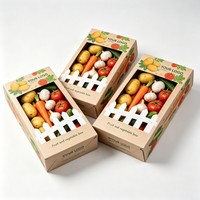 Boîtes en carton écologiques pour fruits et légumes, emballages personnalisés pour steaks de bœuf, tomates, tomates cerises, vente en gros
