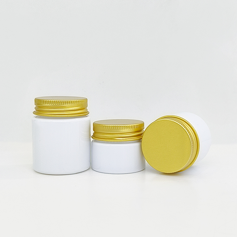 white with aluminum lid