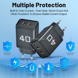 Type C Charger Block Dual Type-c <b>Charging</b> Port <b>Fast</b> Charger Quick Charge US/EU/UK <b>Plug</b> Charger for IPhone11 12 13 14 - Product Image 4