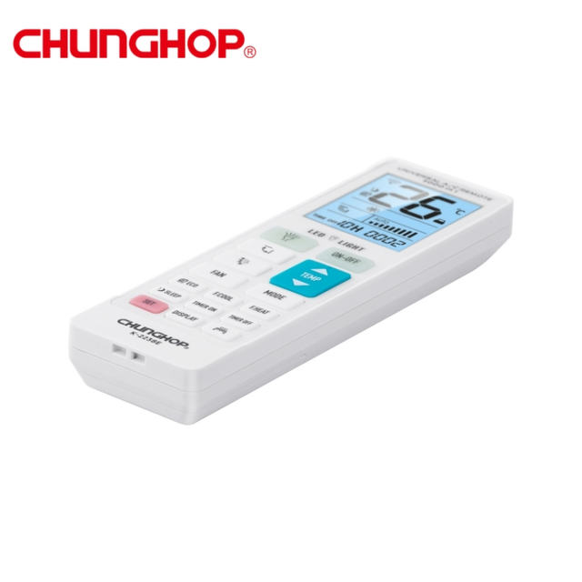 K-2238E-2 High Quality Universal AC Remote Control for All Air Conditioners LCD Infrared Wireless Plastic CE Certified 8M+