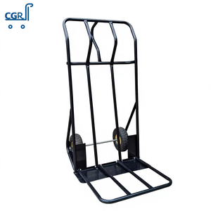 <span class=keywords><strong>Chariot</strong></span> à <span class=keywords><strong>double</strong></span> roue robuste en acier pliable OEM, <span class=keywords><strong>chariot</strong></span> de manutention à plateforme avec revêtement en poudre pour chantier de construction - Product Image 1