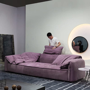 Sofá Modular Seccional Casablanca Italiano de Tacto Suave, Cómodo Sofá Tapizado en Piel Nobuk Pura para Sala de Estar de Alta Gama - Product Image 2