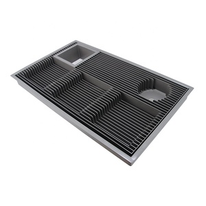 Barra de cocina comercial, Mostrador de cafetería, Mostrador de acero inoxidable con enjuagador de vidrio y <span class=keywords><strong>escurridor</strong></span> - Product Image 1
