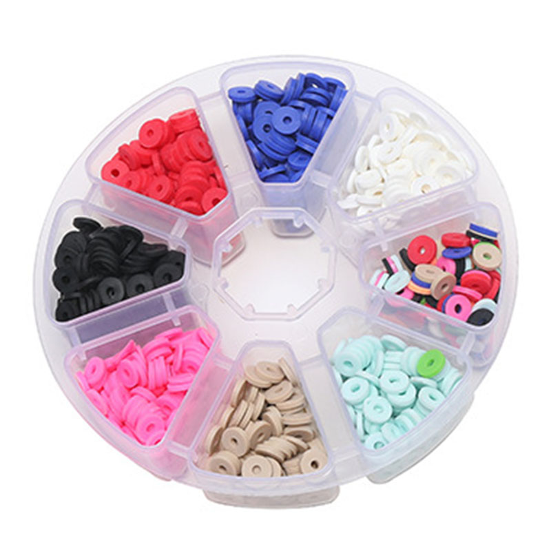 Товар Amazon, 6 мм, плоские круглые бусины из полимерной глины для изготовления ювелирных изделий, браслетов, ожерелий, серег, Набор для творчества