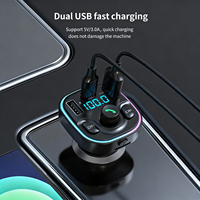 Nouvel émetteur FM Bluetooth 7 couleurs avec lecteur MP3, chargeur de voiture double USB, kit modulateur audio sans fil portable