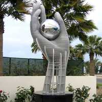 Statue de cheval arabe en acier inoxydable poli miroir grandeur nature, art moderne personnalisé