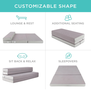 Có thể gập lại bộ nhớ bọt sofa nệm-Thiết kế hiện đại có thể tháo rời Bìa Tùy chỉnh hình dạng dễ dàng mang theo trường hợp lưu trữ đồ nội thất nhà giường - Product Image 2