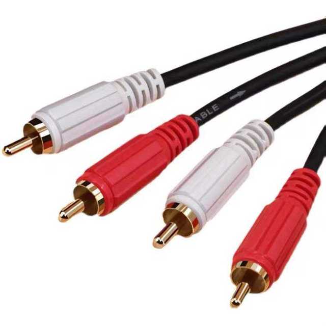 OEM Factory's Hot Sale 2-to-2 RCA Stereo Male to Male Audio Cable 5mm Twisted Pair Cable