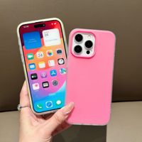 Couleur bonbon givré 2 couches pour étui iPhone 2025 nouveau étui de protection 2 en 1 pour iPhone 15 16 17 Pro Max pas magnétique