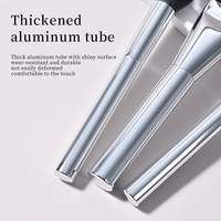 Vente en gros, fabrication professionnelle, personnalisation de la qualité, marque privée, 19 pièces, pinceaux de maquillage de luxe en poils synthétiques, aluminium argenté, pour le correcteur de teint