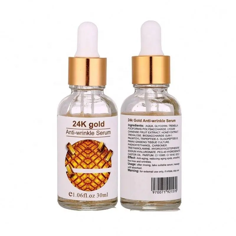 OEM/ODM Anti Aging Firming 100% Natural Vitamin C Moisturizing Hyaluronic Acid Beauty Honey 24k Gold Skin Care & Tools Serum