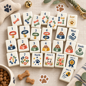 Shipment Ready Modern Luxury Dog Themed American Mahjong Set 160 Acrylic Tiles Foldable Portable Travel Family Entertainment - Product Image 4